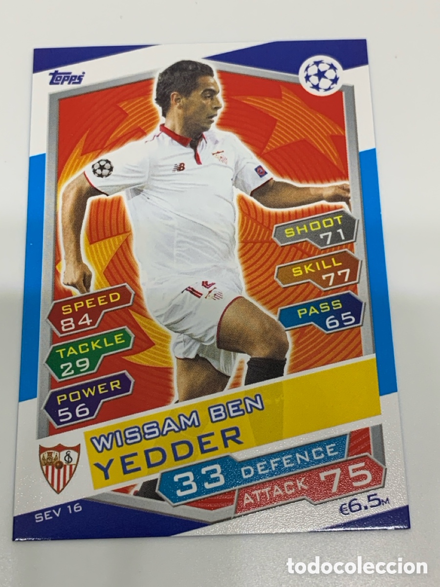 Cromos de f&uacute;tbol: SEV16 Wissam Ben Yedder Sevilla Base card Topps Match Attax UEFA Champions League 2016 2017 16 17