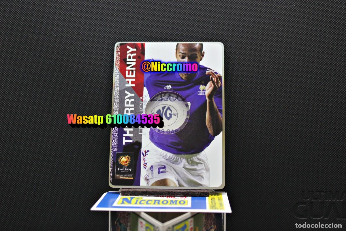 Cromos de f&uacute;tbol: thierry henry francia tarjeta - cd euro 2004 nuevo ed, serious + en niccromo