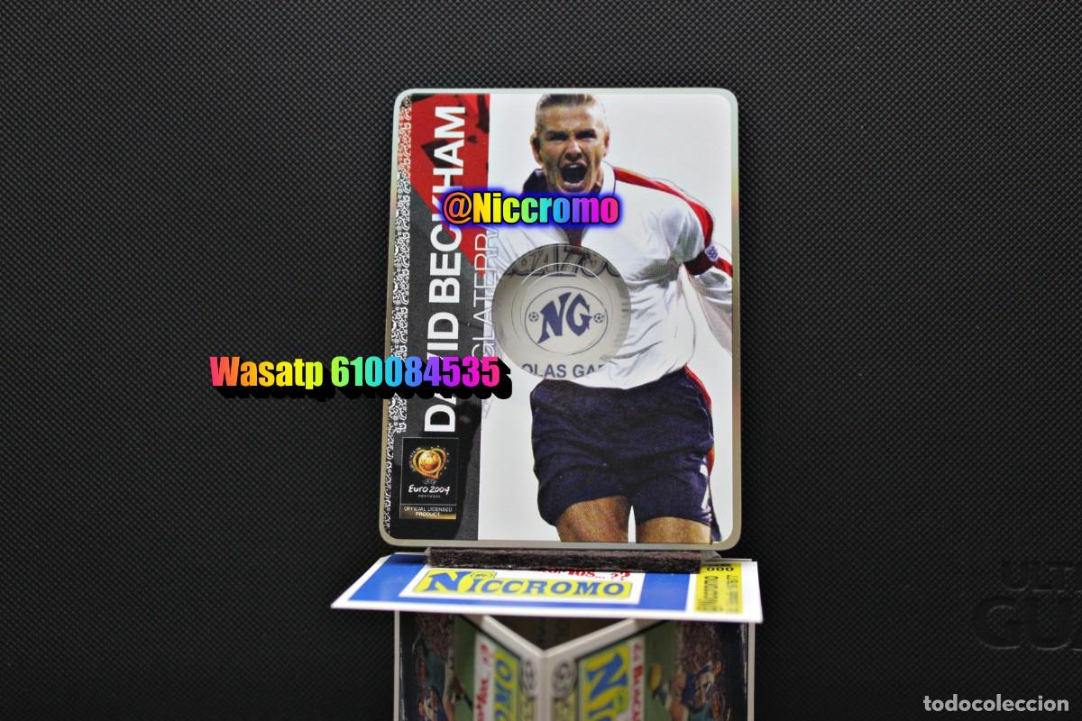 Cromos de f&uacute;tbol: david beckham inglaterra tarjeta - cd euro 2004 nuevo ed, serious + en niccromo