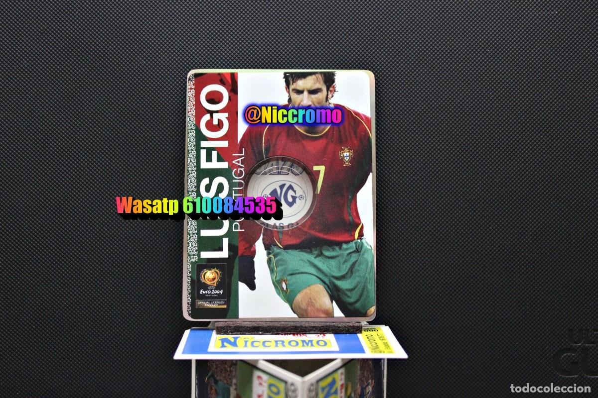 Cromos de f&uacute;tbol: luis figo portugal tarjeta - cd euro 2004 nuevo ed, serious + en niccromo