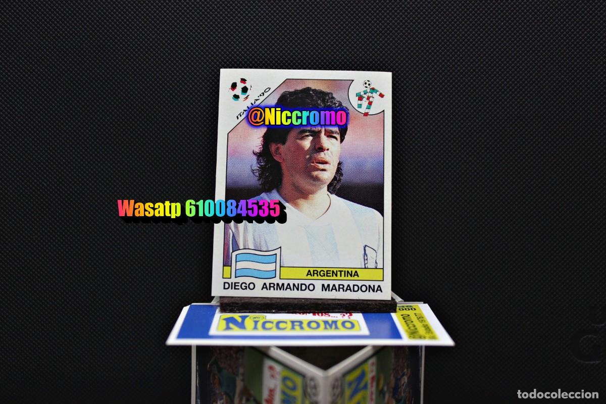 Cromos de f&uacute;tbol: maradona italia 90 ed panini mundial nuevo sin pegar liga futbol FIFA WORLD CUP 1990 + en niccromo