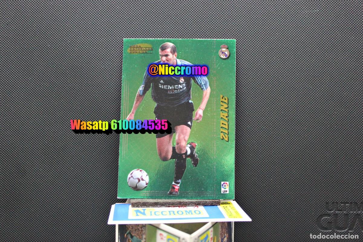 Cromos de f&uacute;tbol: zidane real madrid 2004 2005 megacracks panini tarjeta nueva + niccromo