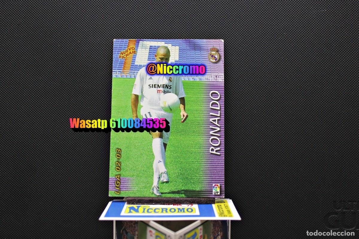 Cromos de f&uacute;tbol: ronaldo real madrid 2002 2003 megacracks panini tarjeta nueva + niccromo