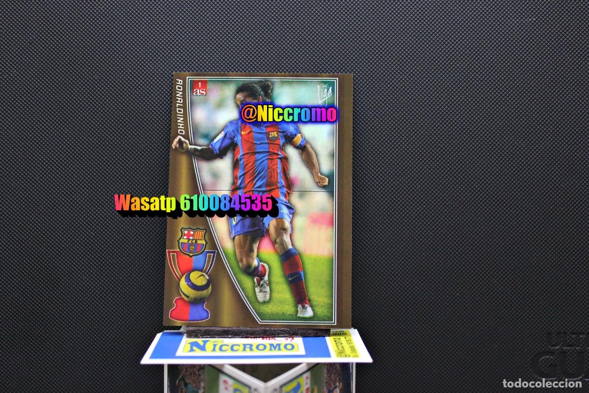 Cromos de f&uacute;tbol: ronaldinho barcelona 2005 2006 ed as mundicromo tarjeta nueva 05 06 + niccromo