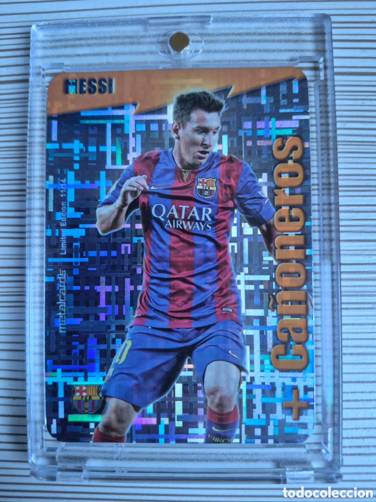 Cromos de f&uacute;tbol: MESSI +CA&Ntilde;ONERO TETRIS MUNDICROMO 2014 2015 IMPOLUTO