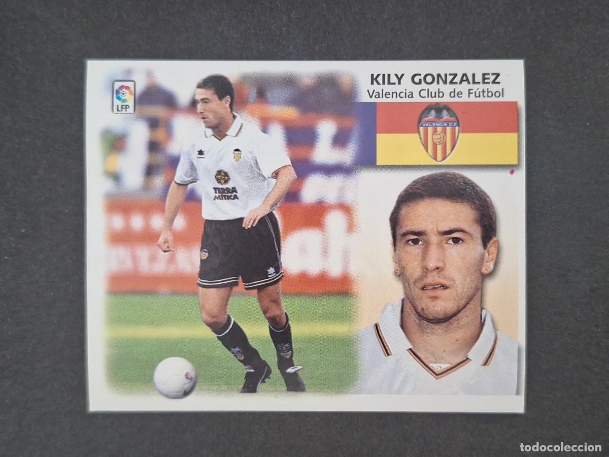 Cromos de f&uacute;tbol: L5 KILY GONZALEZ VALENCIA C. F. FICHAJE 28 LIGA ESTE 1999 2000 99 00 NUNCA PEGADO SIN PEGAR
