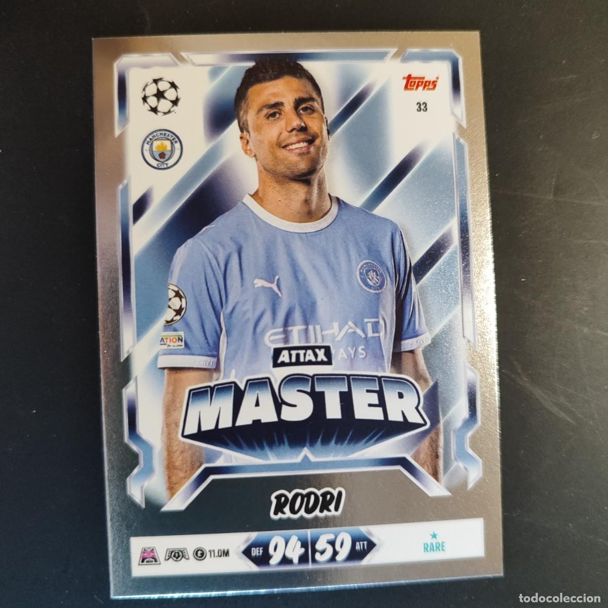 Cromos de f&uacute;tbol: 20 ANIVERSARIO MATCH ATTAX 26/27 UCL CARD MASTER RODRI M.CITY # 33 TOPPS
