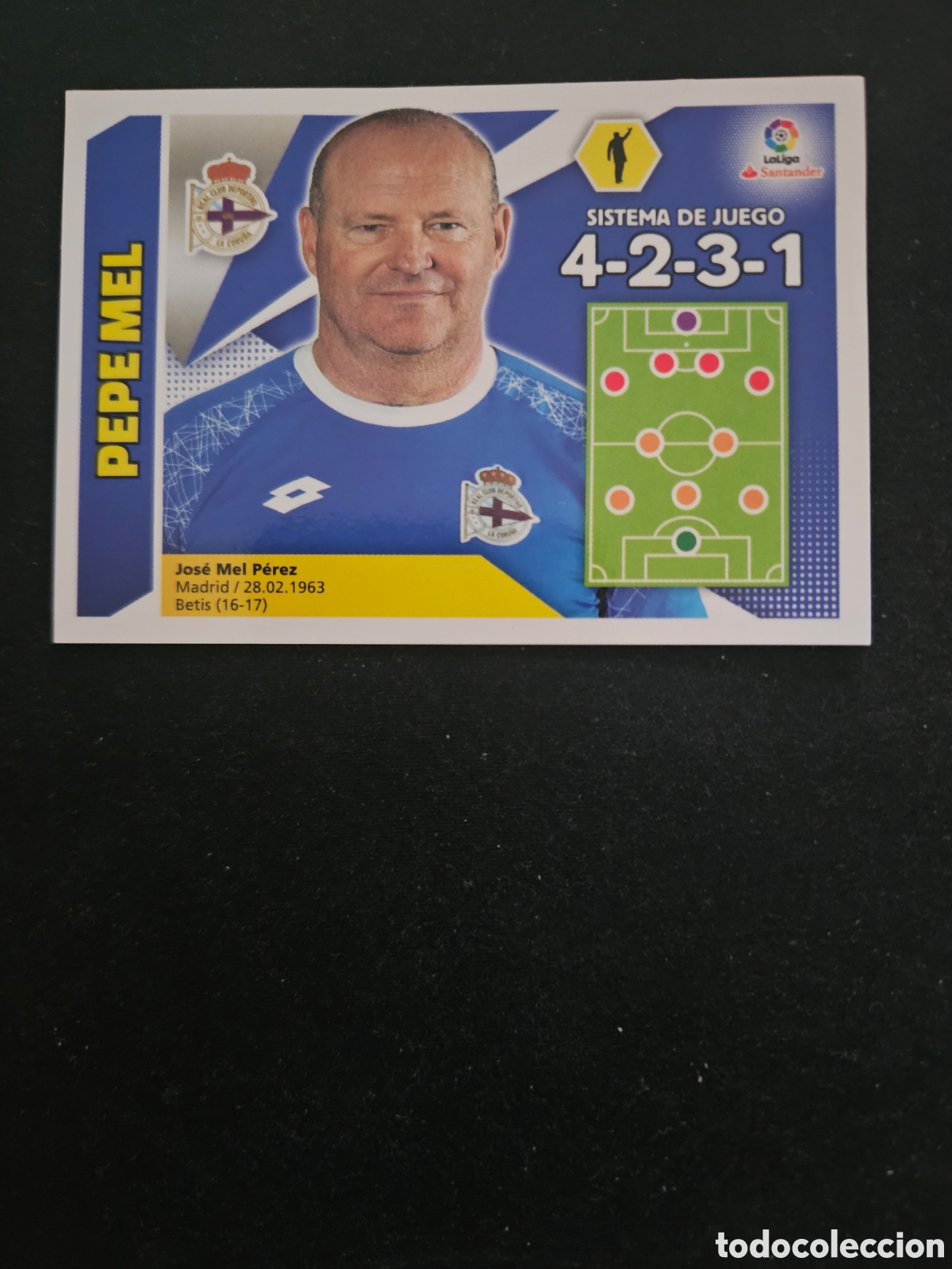 Cromos de f&uacute;tbol: PEPE MEL N&ordm; 14 ENTRENADOR R.C. DEPORTIVO &ndash; LIGA ESTE 2017-18 PANINI 1/2