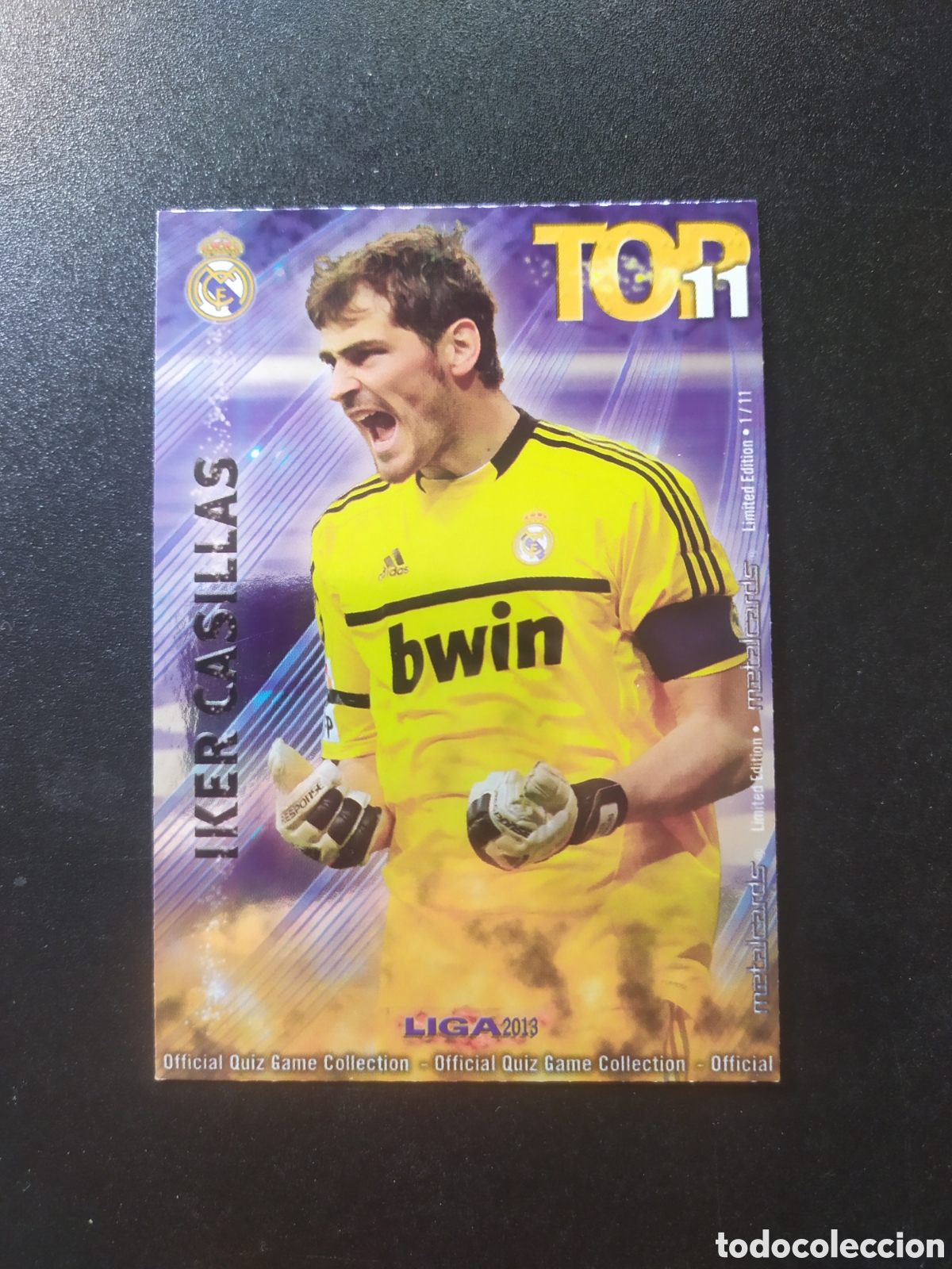 Cromos de f&uacute;tbol: Mundicromo fichas Liga 2012 2013 12 13 Casillas metalcards l&iacute;mited ediition top 1/11 Real Madrid