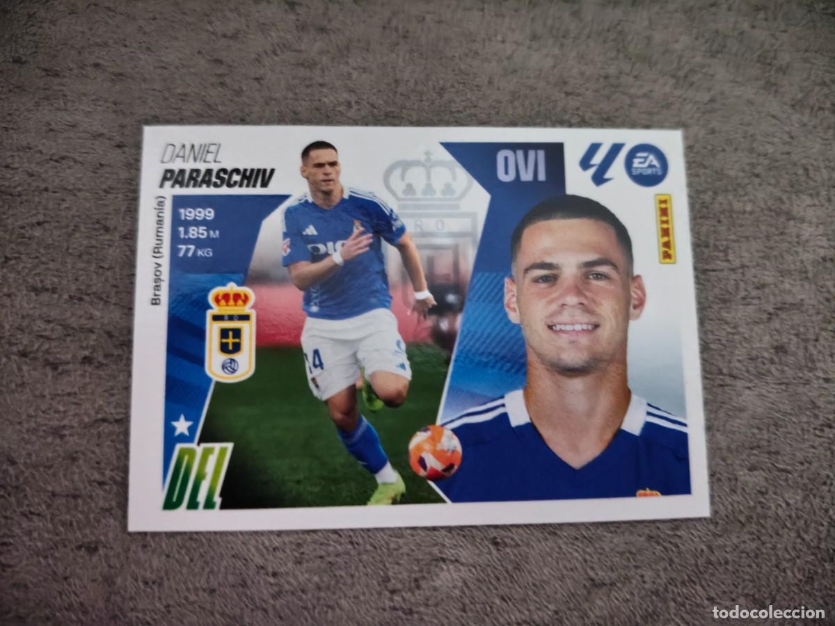 Cromos de f&uacute;tbol: Cromo 19 DANIEL PARASCHIV REAL OVIEDO. Colecci&oacute;n LALIGA F&uacute;tbol 2025-2026 PANINI Nuevo
