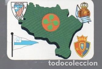Cromos de f&uacute;tbol: CALENDARIO DE ESCUDOS DE FUTBOL DE BILBAO ALAV&Eacute;S REAL SOCIEDAD OSASUNA DE &Oacute;PTICA BIK SAN SEBASTI&Aacute;N