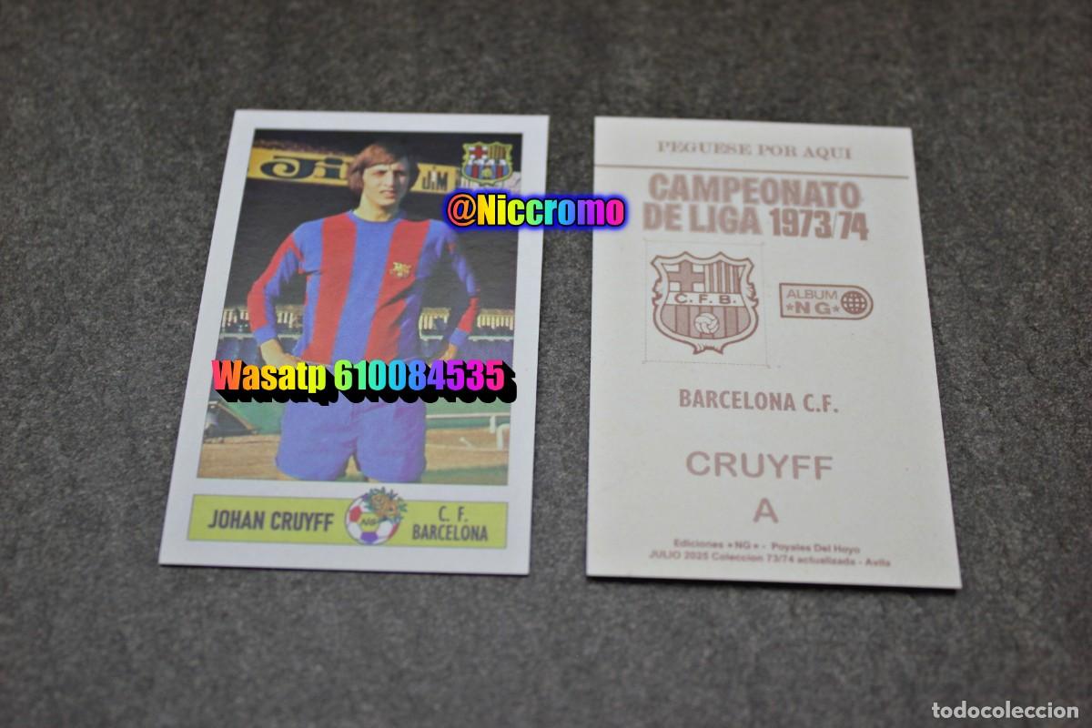 Football Stickers: cruyff barcelona liga 1973 1974 cromo inedito edita NG niccromo futbol 73 74 ver fotos niccromo