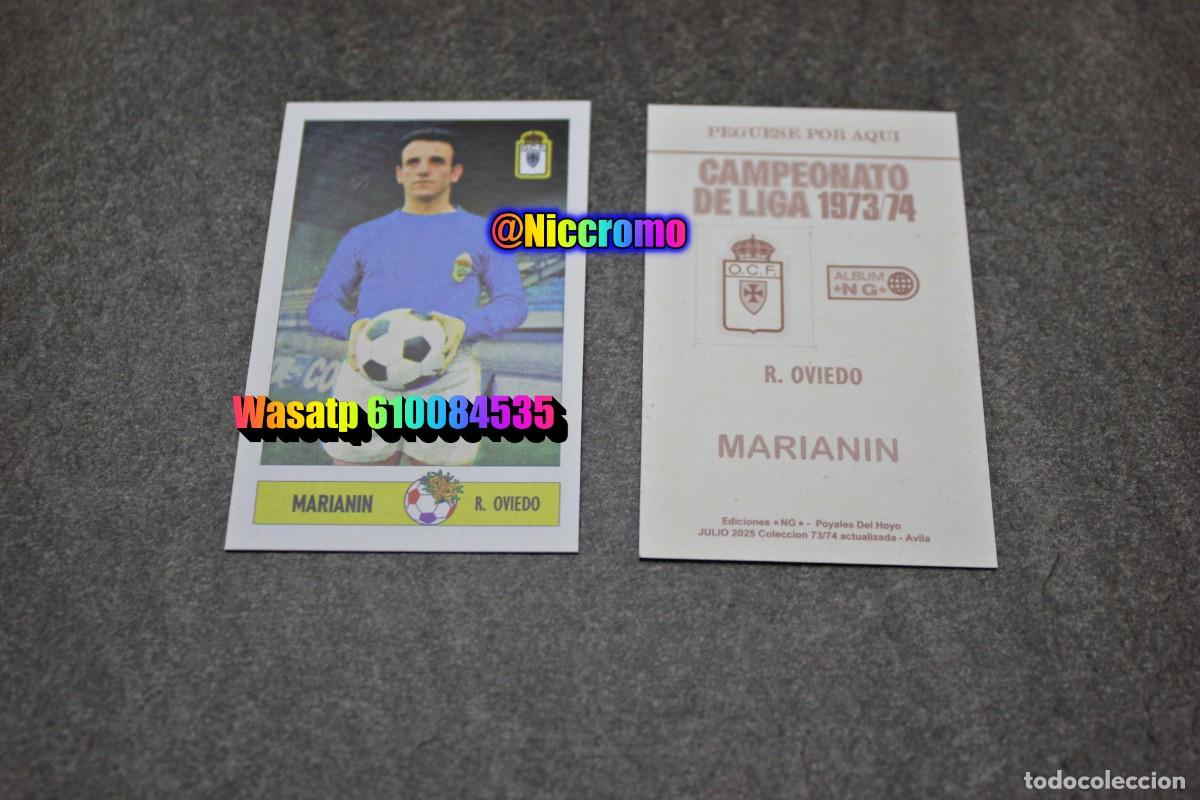 Football Stickers: marianin oviedo liga 1973 1974 cromo inedito edita NG niccromo futbol 73 74 fotos niccromo