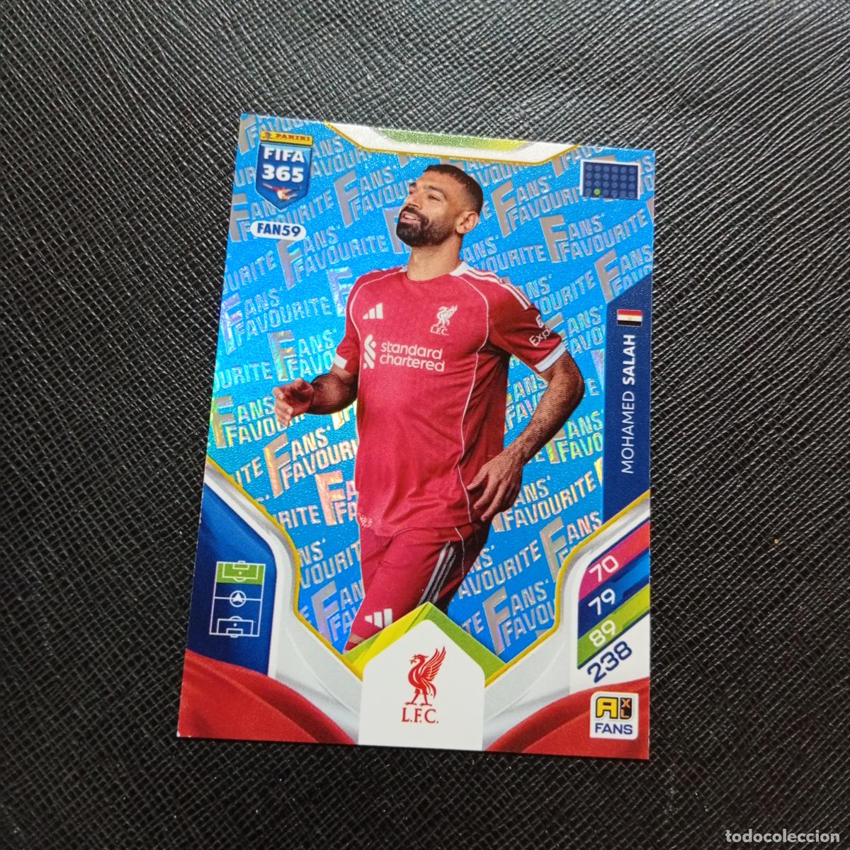 Cromos de f&uacute;tbol: FAN59 SALAH LIVERPOOL ADRENALYN 2025 2026 FIFA 365 CROMO FUTBOL 25 26 - A215 PG58 AZUL