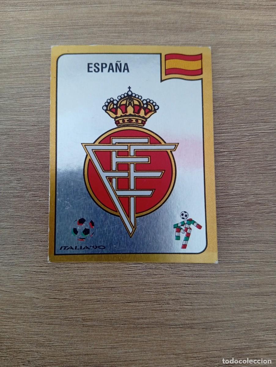 Football Stickers: ESCUDO ESPA&Ntilde;A 344 PANINI ITALIA 1990 90 SIN PEGAR NUNCA PEGADO