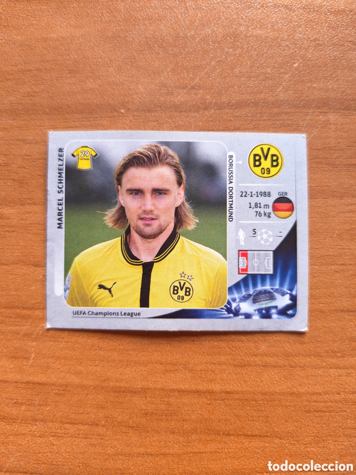 Cromos de f&uacute;tbol: Cromo Marcel Schmelzer Champions League 12/13 Borussia Dormunt