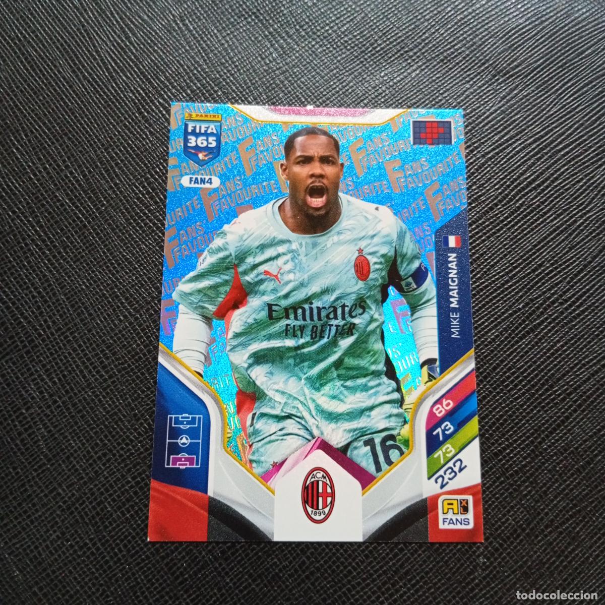 Cromos de f&uacute;tbol: FAN4 MAIGNAN MILAN ADRENALYN 2025 2026 FIFA 365 CROMO FUTBOL 25 26 - A215 PG62 AZUL