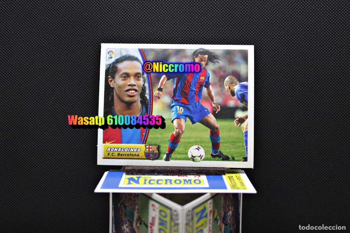 Cromos de f&uacute;tbol: los 2 cromos ronaldinho barcelona 2003 2004 fichaje 10 este nuevo sin pegar l ver foto + en niccromo