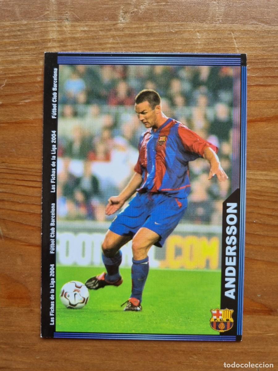 Figurine di Calcio: 143 ANDERSSON (FC Barcelona). Las Fichas de la Liga 2003 2004 03 04 (Mundicromo)