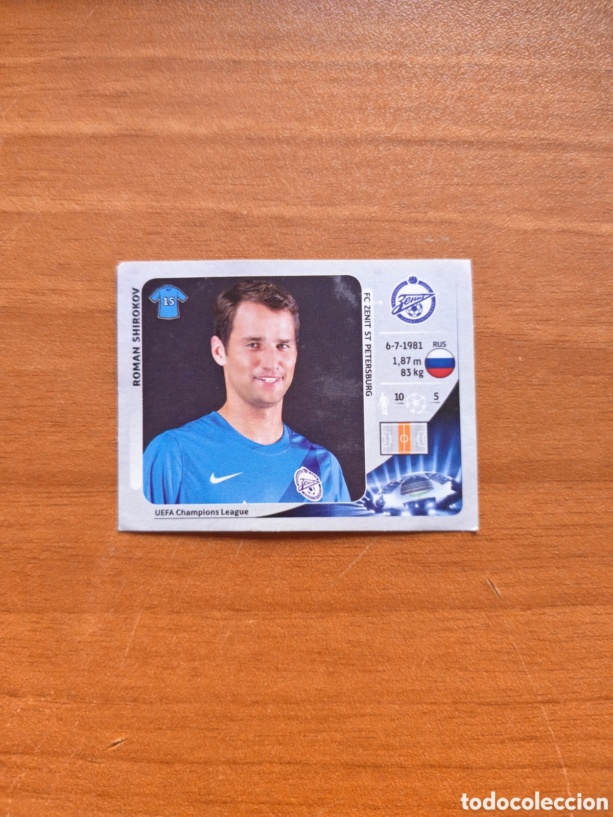 Football Stickers: Cromo Rom&aacute;n Shirokov Champions League 12/13
