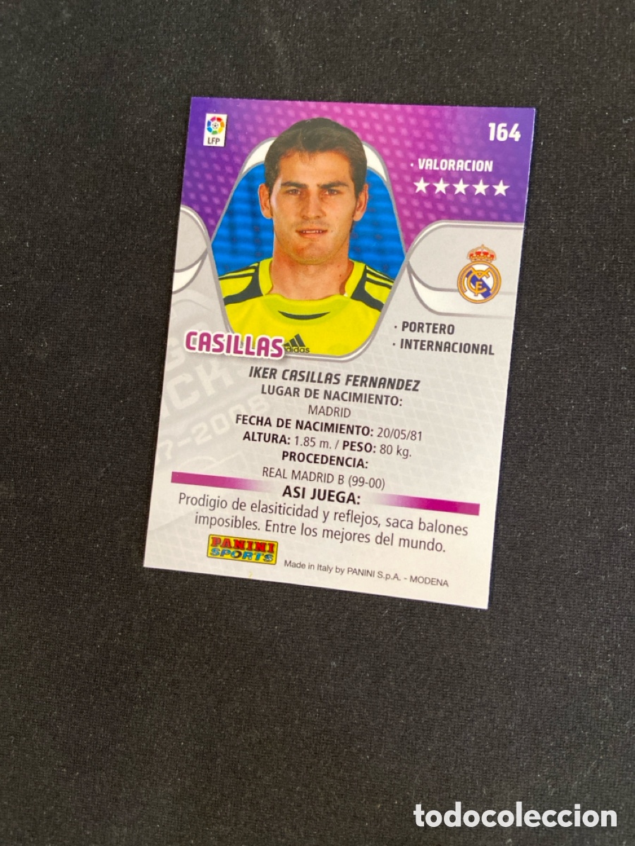 Cromos de f&uacute;tbol: CASILLAS 164 (REAL MADRID) - Foto 2