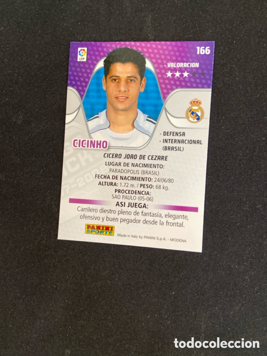 Cromos de f&uacute;tbol: CICINHO 166 (REAL MADRID) MEGA - Foto 2