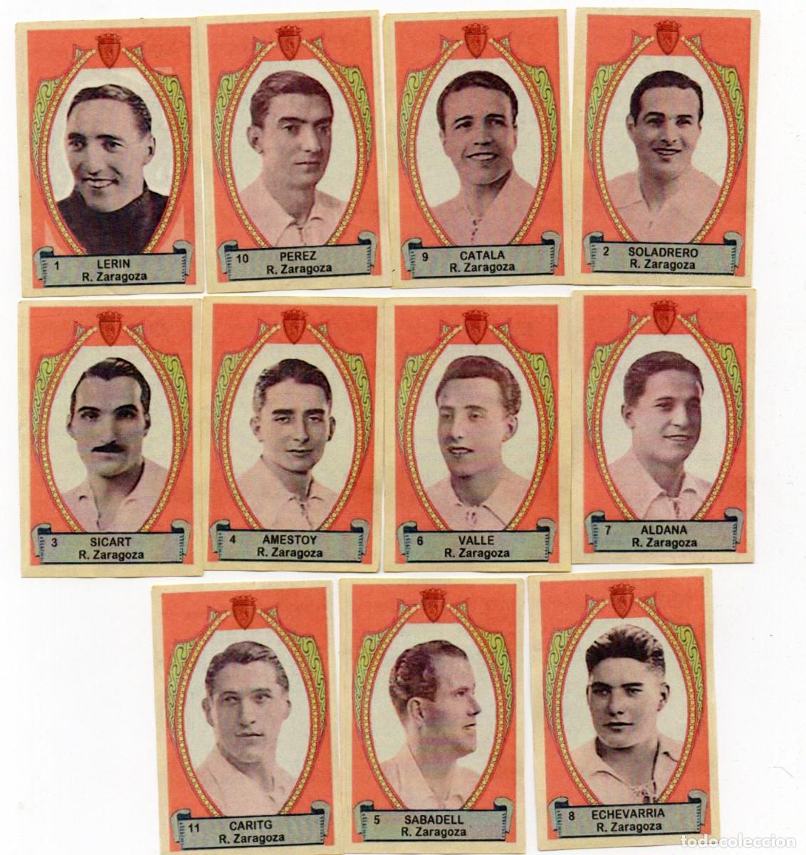 Cromos de f&uacute;tbol: ZARAGOZA 1942 DE AZAFRAN LA FLOR