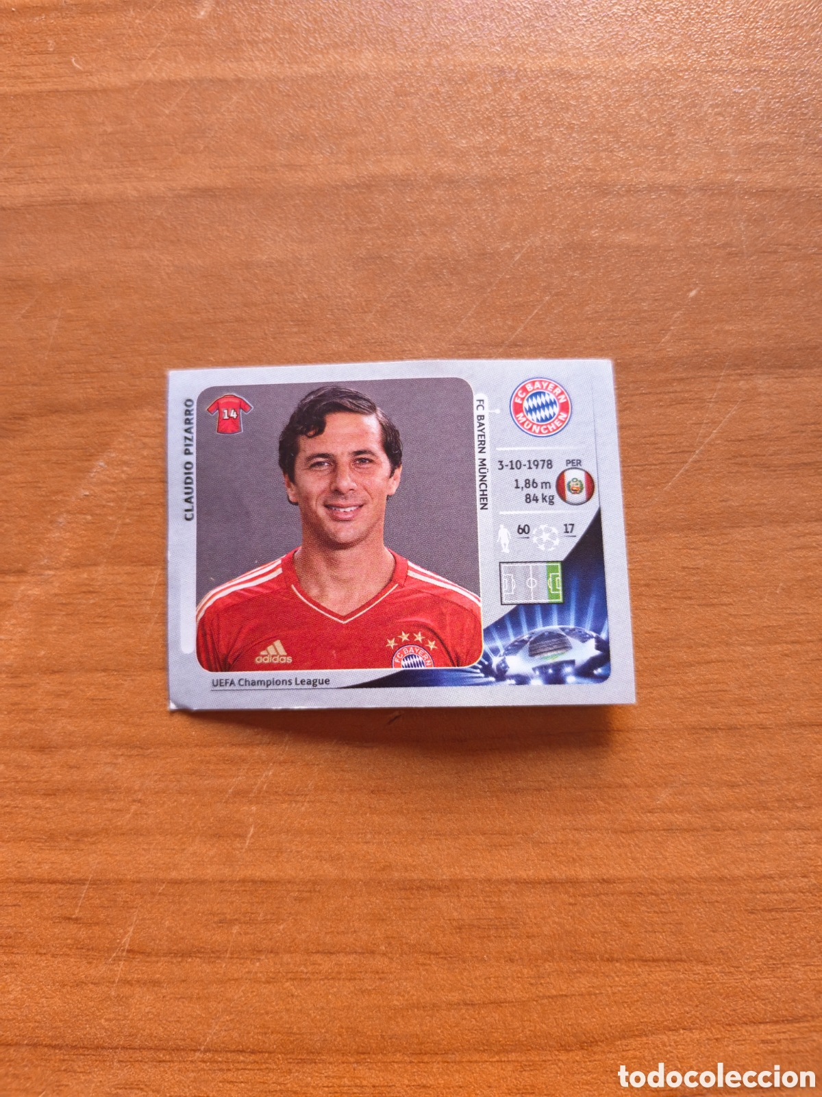 Cromos de f&uacute;tbol: Cromo Claudio Pizarro Champions League Bayern De M&uacute;nich 12/13