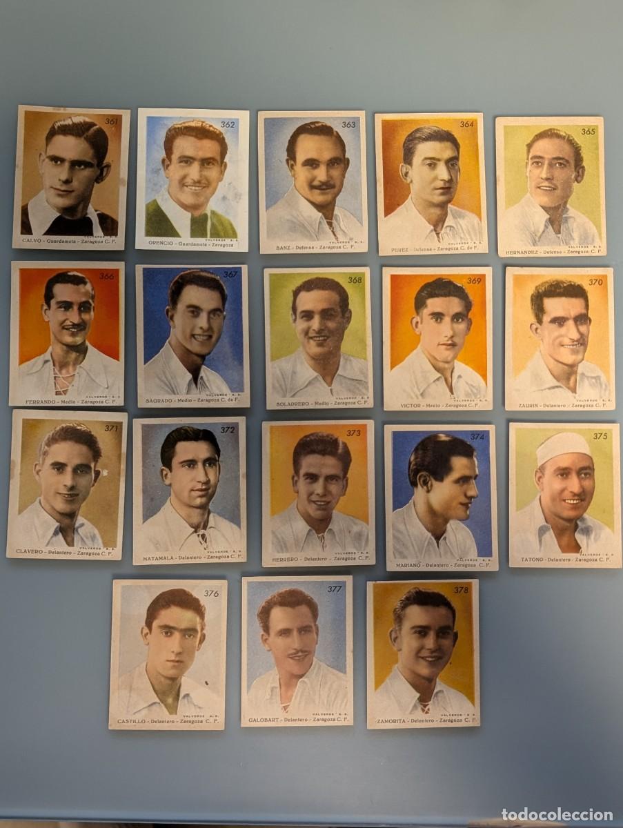 Cromos de f&uacute;tbol: DIFICILISIMO LOTE 18 CROMOS COMPLETO REAL ZARAGOZA ED SANCHEZ ROMAN 1944 1945FUTBOL FOOTBALL ARAG&Oacute;N
