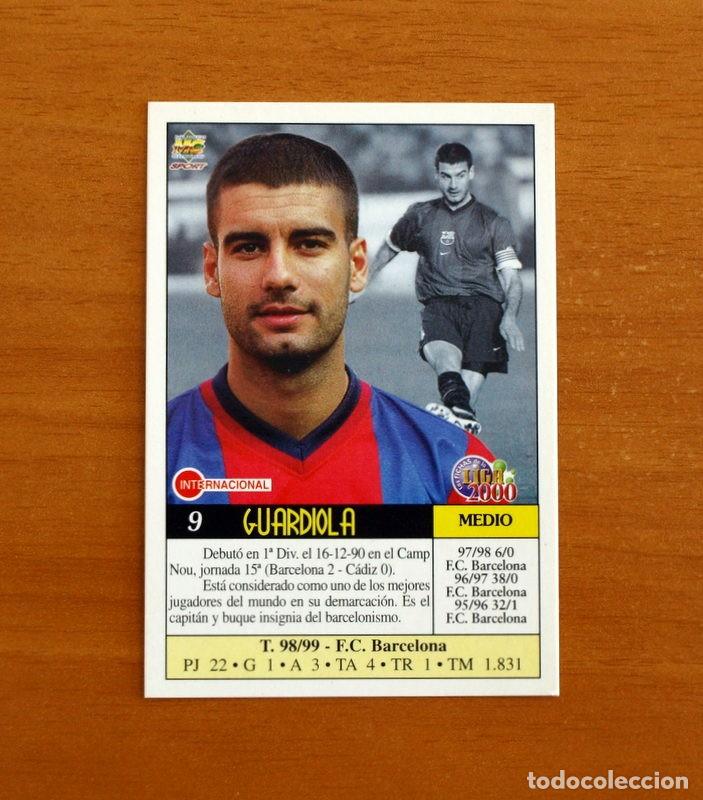 Cromos de f&uacute;tbol: Barcelona - N&ordm; 9, Guardiola - Mundicromo Las Fichas de la Liga 1999-2000, 99-00 - Mundi Cromo