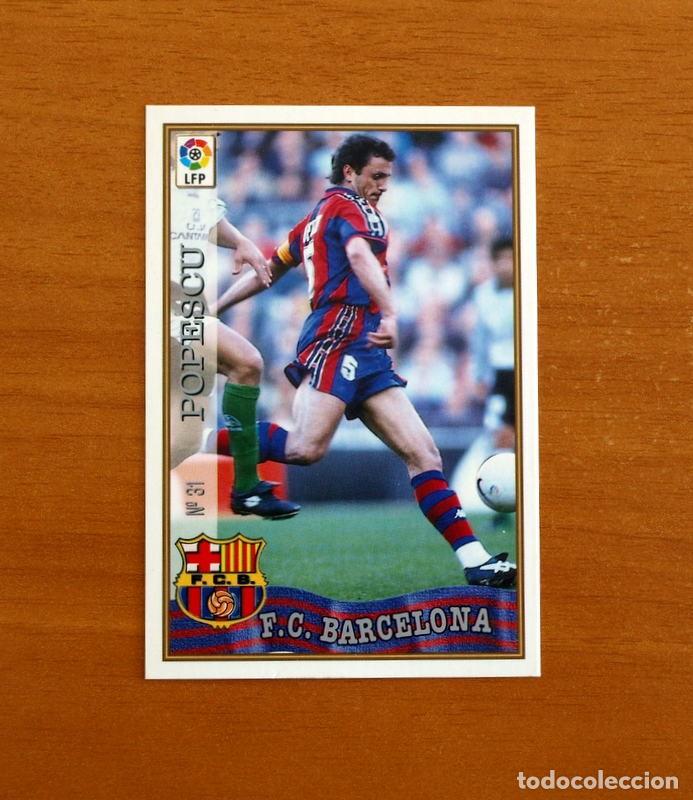 Cromos de f&uacute;tbol: Barcelona - N&ordm; 31 Popescu - Mundicromo ficha de la Liga 1997-1998, 97-98