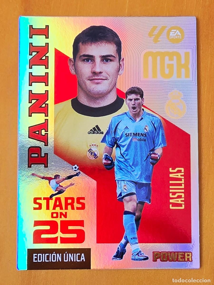 Cromos de f&uacute;tbol: 428P Iker Casillas, Real Madrid, Stars on 25 Power, Edici&oacute;n &Uacute;nica, Panini Megacracks MGK 2026 2027