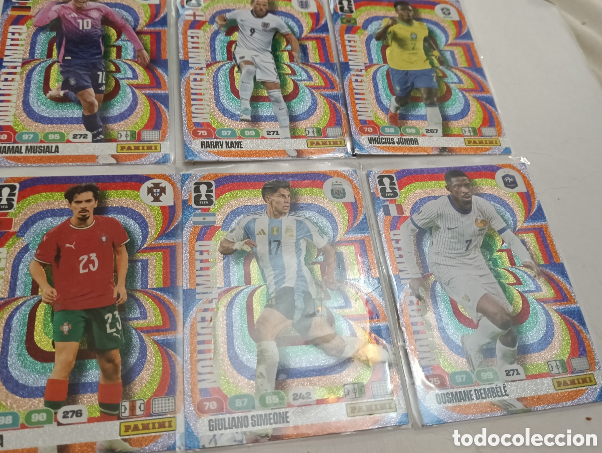 Cromos de f&uacute;tbol: Lote de 6 cartas Edici&oacute;n limitada