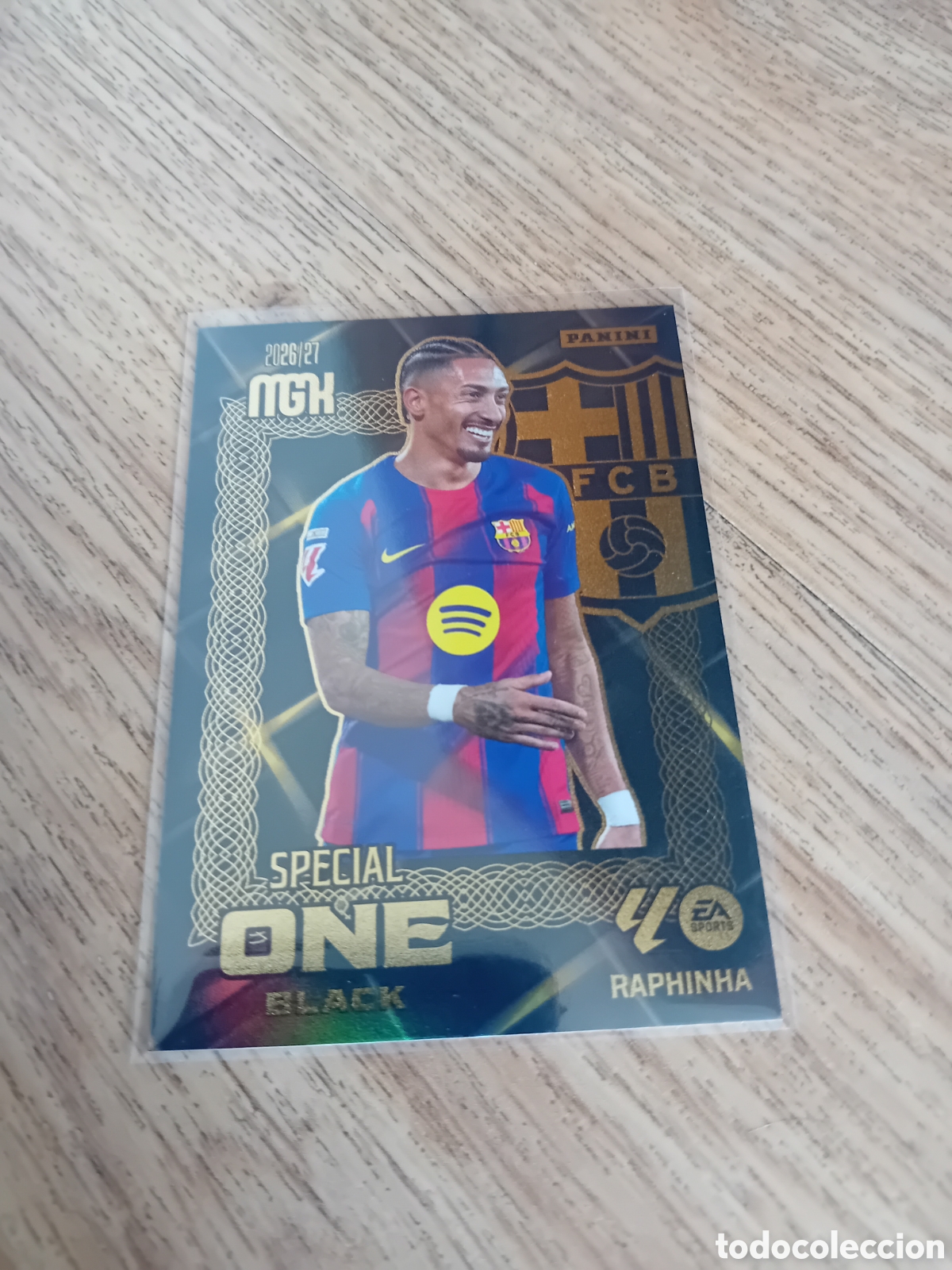 Cromos de f&uacute;tbol: Raphinha Special One Black Barcelona 26 27 2026 2027 Megacracks MGK Panini Nuevo