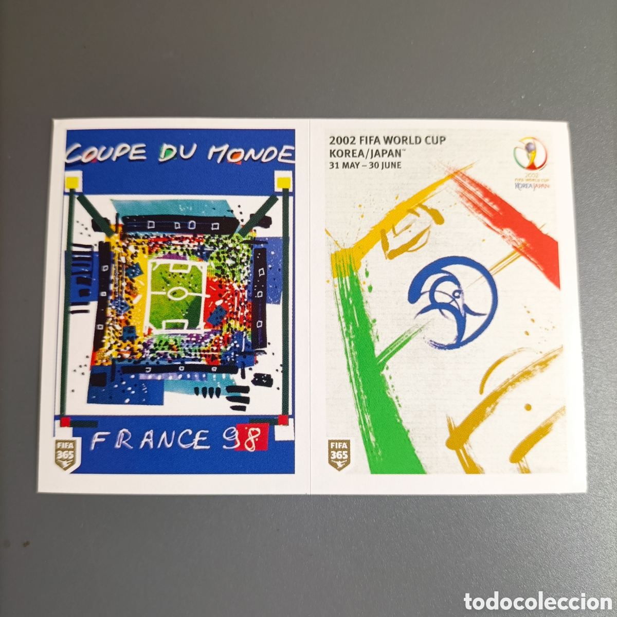 Cromos de f&uacute;tbol: STICKER PANINI ALBUM 2021. FIFA 365 №425 POSTER - FRANCE 1998 - SOUTH KOREA-JAPON 2002