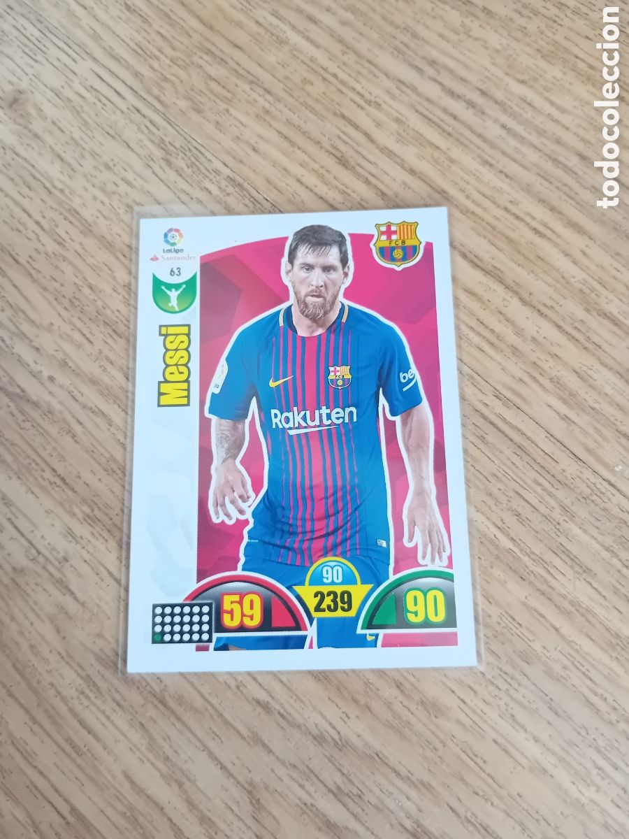 Cromos de f&uacute;tbol: Messi 63 Barcelona 17 18 2017 2018 Adrenalyn XL Panini Nuevo