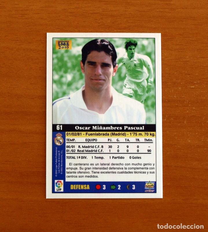 Cromos de f&uacute;tbol: Real Madrid - N&ordm; 61 Mi&ntilde;ambres - Mundicromo Las Fichas de la Liga 2002-2003, 02-03