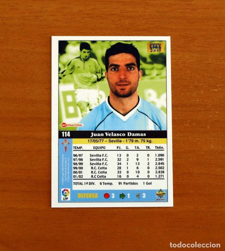 Cromos de f&uacute;tbol: Celta de Vigo - N&ordm; 114 Velasco - Mundicromo Las Fichas de la Liga 2002-2003, 02-03