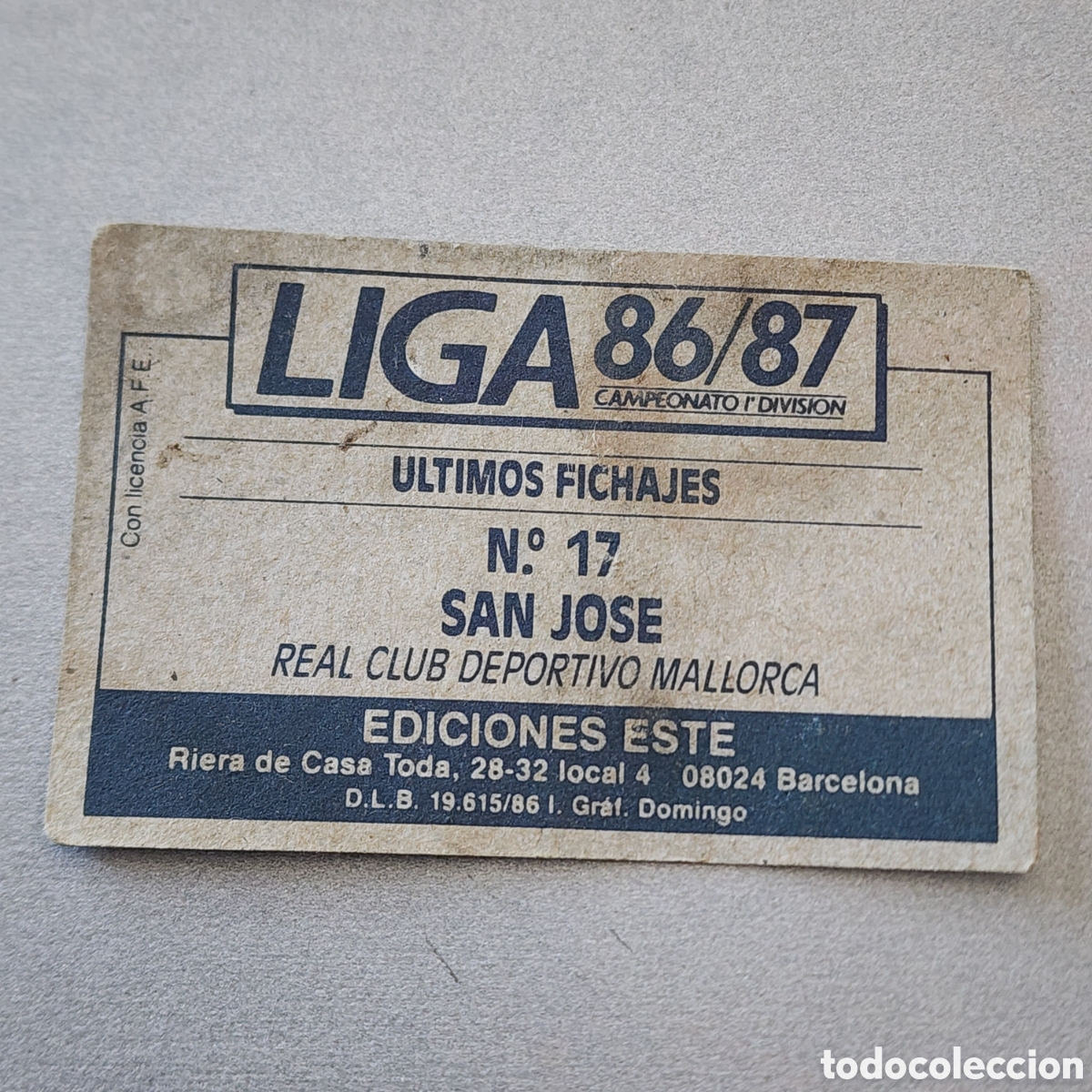 Cromos de Futebol: Lote 33 Cromos Liga 86/87 Ediciones Este - JUANITO Real Madrid, &Uacute;ltimos Fichajes Roberto FCB / San J