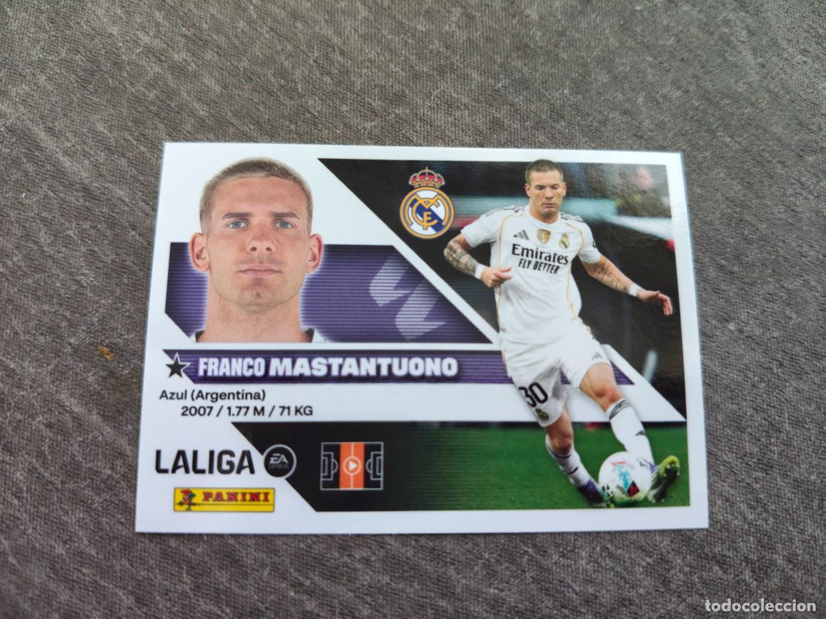 Cromos de f&uacute;tbol: Cromo 16A FRANCO MASTANTUONO REAL MADRID. Colecci&oacute;n LALIGA F&uacute;tbol 2026-2027 PANINI Nuevo