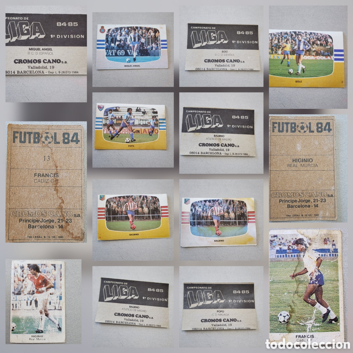 Cromos de Futebol: Lote 19 Cromos Cano Liga 84-85 y Futbol 84 Sin Pegar - Bakero Rookie Hercules, Real Madrid, Barca, C