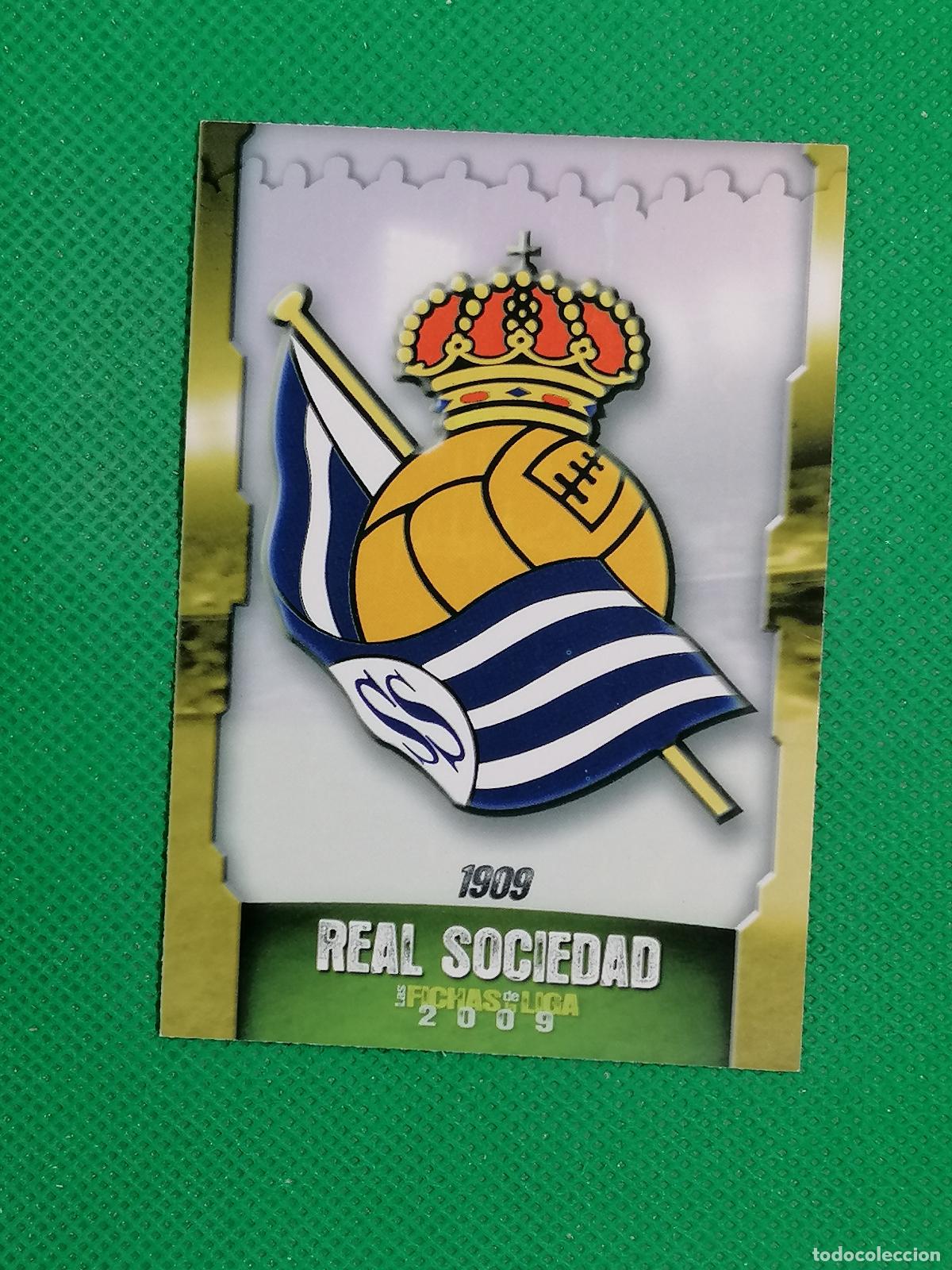 Cromos de f&uacute;tbol: 553 ESCUDO PLANTILLA REAL SOCIEDAD ⚽ MUNDICROMO LAS FICHAS DE LA LIGA 08 09 2008 2009 ⚽