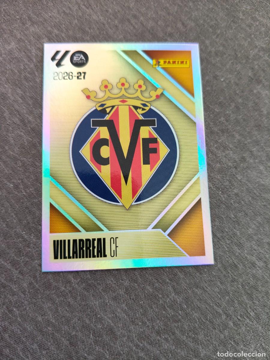 Cromos de f&uacute;tbol: Cromo 1 ESCUDO VILLARREAL CF. Colecci&oacute;n LALIGA F&uacute;tbol 2026-2027 PANINI Nuevo
