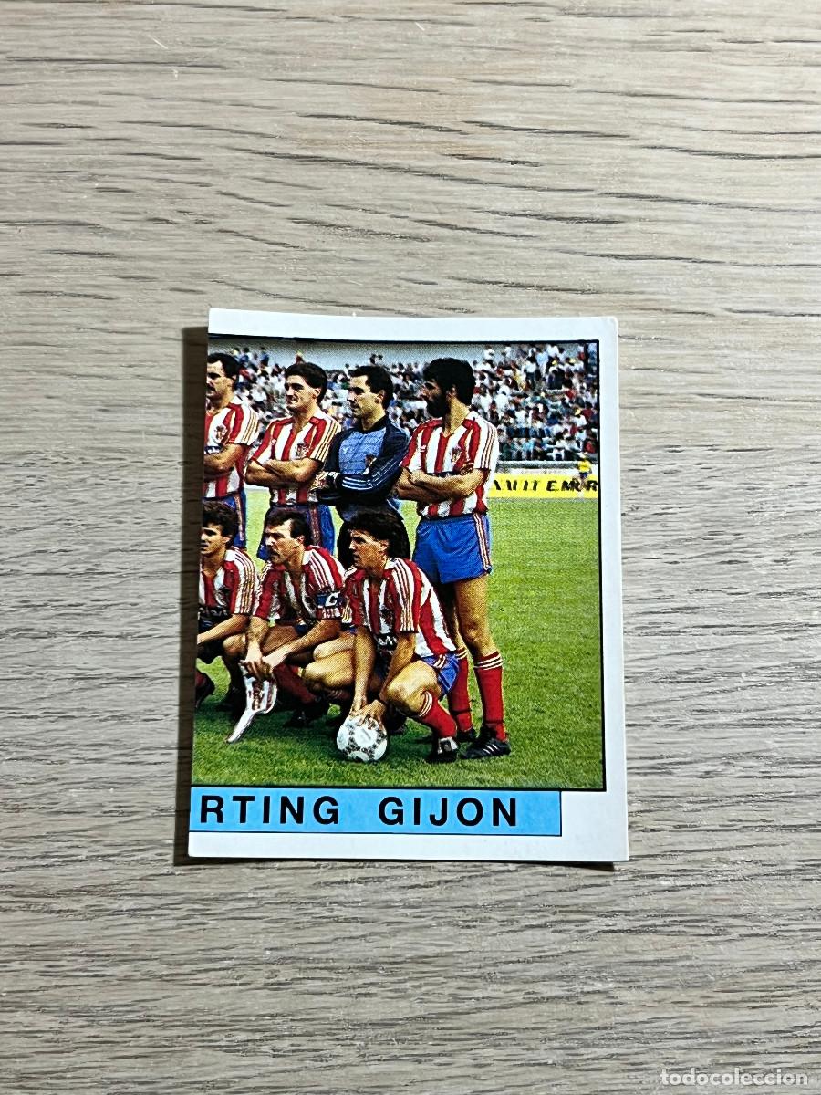 Cromos de f&uacute;tbol: 347 PLANTILLA ALINEACION SPORTING LIGA FUTBOL 88 PANINI NUNCA PEGADO SIN PEGAR 1988