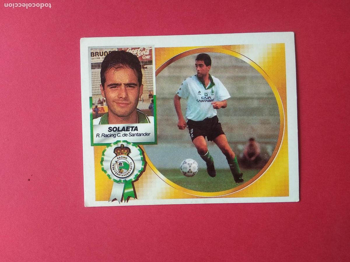 Cromos de f&uacute;tbol: CROMO DE FUTBOL EDICIONES ESTE LIGA 94 95 1994 1995 SOLAETA RACING SANTANDER NUNCA PEGADO