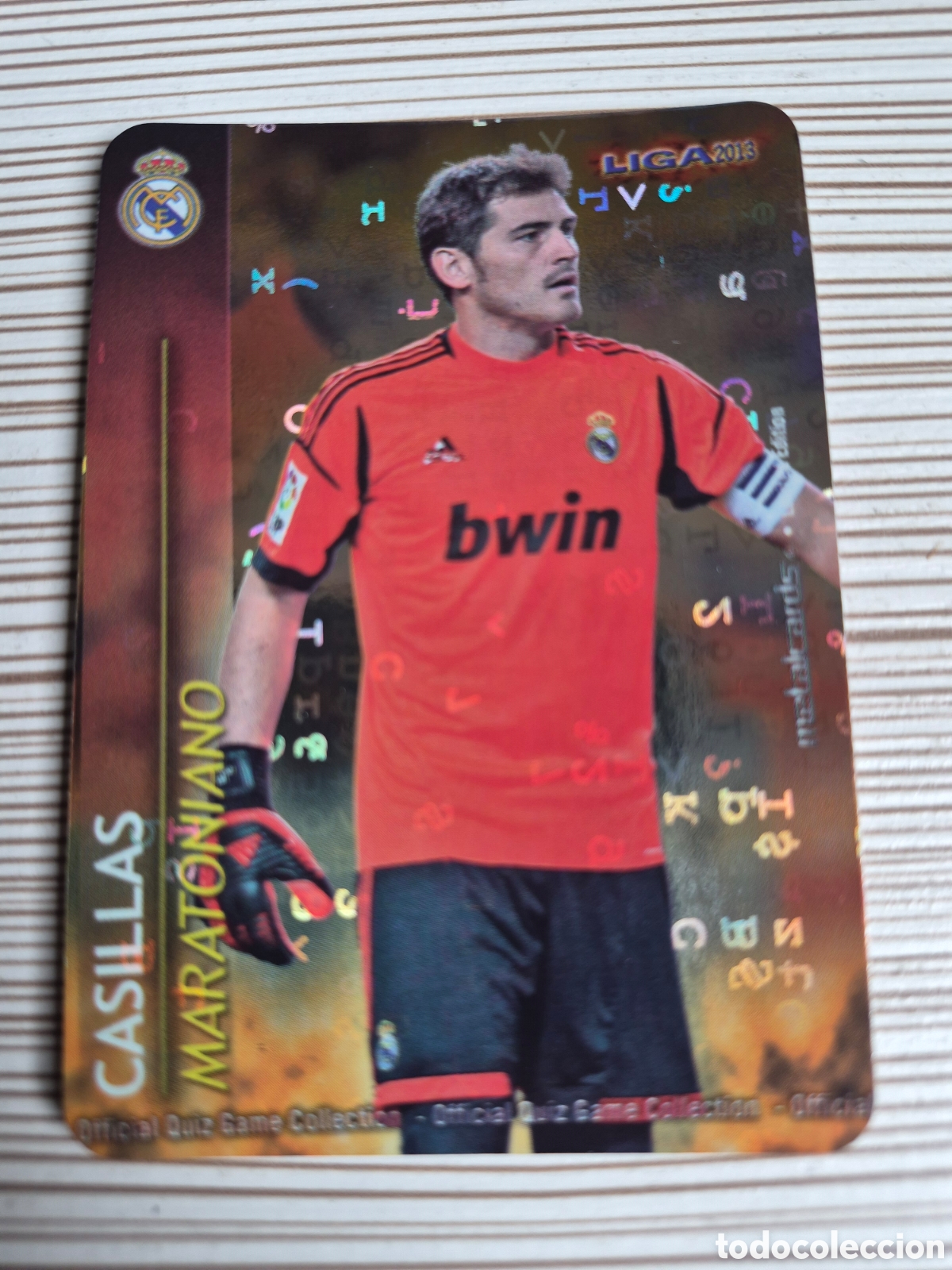 Cromos de f&uacute;tbol: Mundicromo 2012 2013 Casillas Maratoniano Fondo Letras