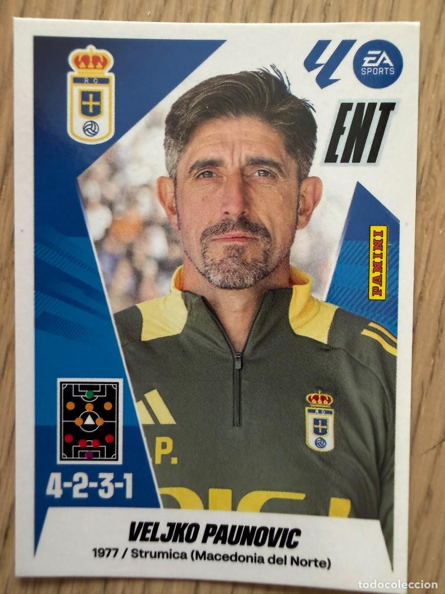 Cromos de f&uacute;tbol: 2 PAUNOVIC ENTRENADOR REAL OVIEDO 25 26 2025 2026 LIGA EA SPORTS COLECCIONES ESTE SIN PEGAR STICKER