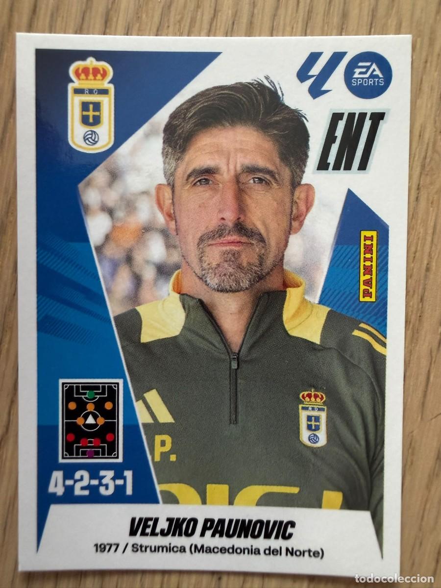 Cromos de f&uacute;tbol: 2 PAUNOVIC ENTRENADOR REAL OVIEDO 25 26 2025 2026 LIGA EA SPORTS COLECCIONES ESTE SIN PEGAR STICKER