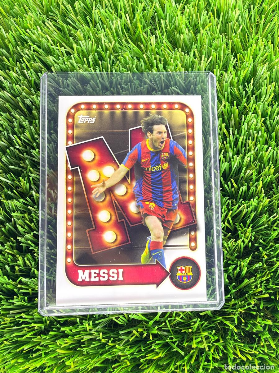 Cromos de f&uacute;tbol: N&ordm; 27 Lionel Messi Name in Lights Topps FC Barcelona Fan Set 25 26