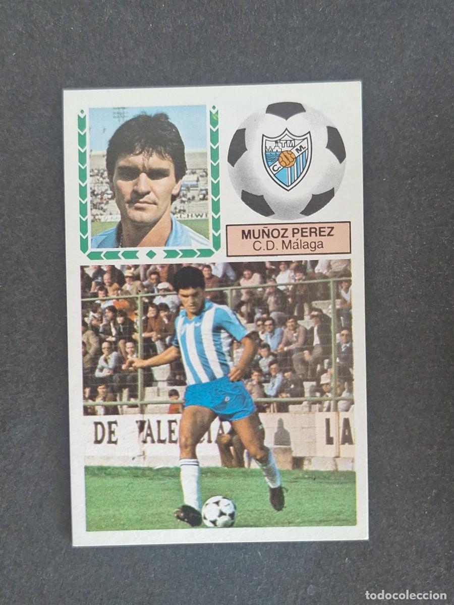 Cromos de f&uacute;tbol: L5 MU&Ntilde;OZ PEREZ C. D. MALAGA LIGA ESTE 1983 1984 83 84 NUNCA PEGADO SIN PEGAR